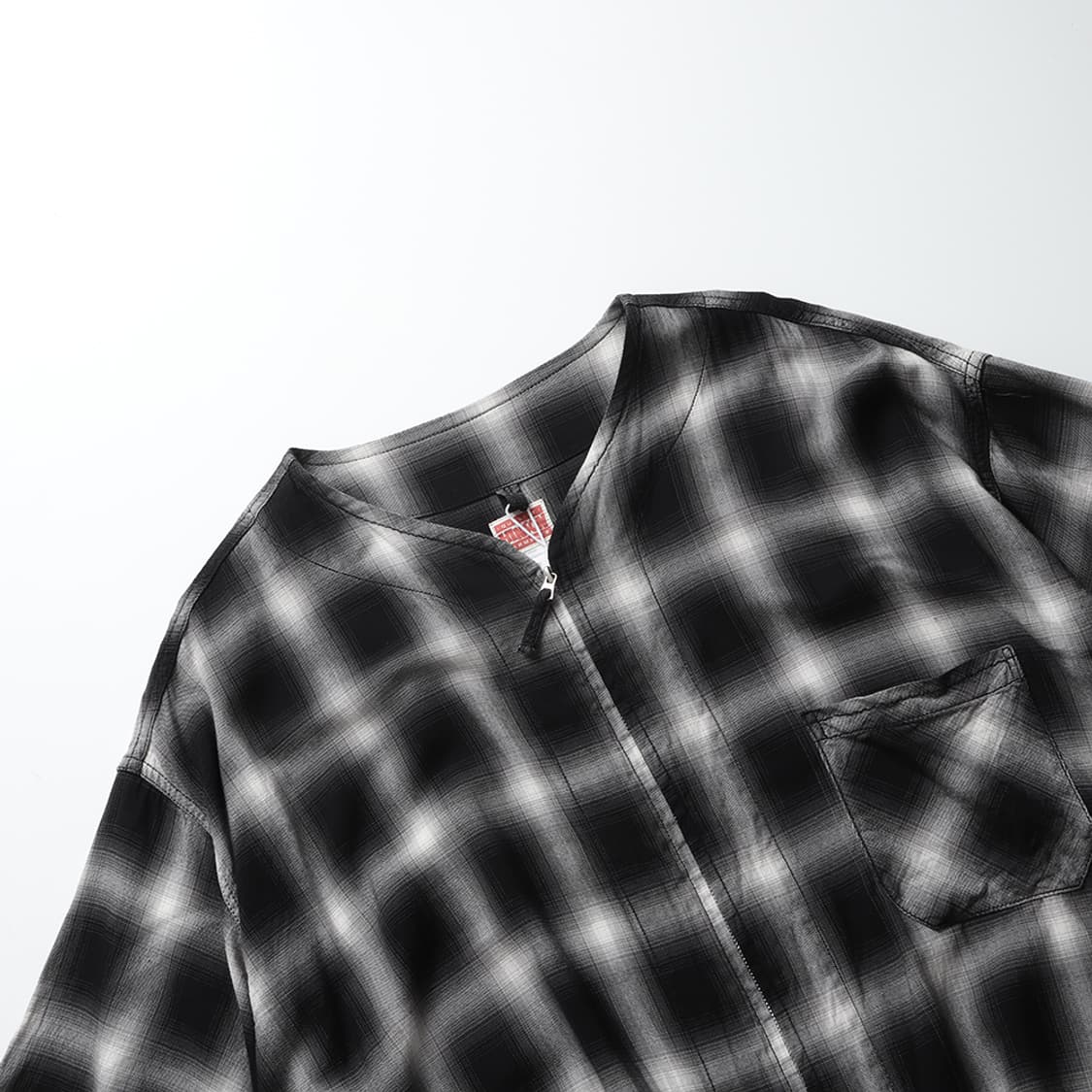 HINSON Ombre Check Zip S/S Shirt 상품이미지5
