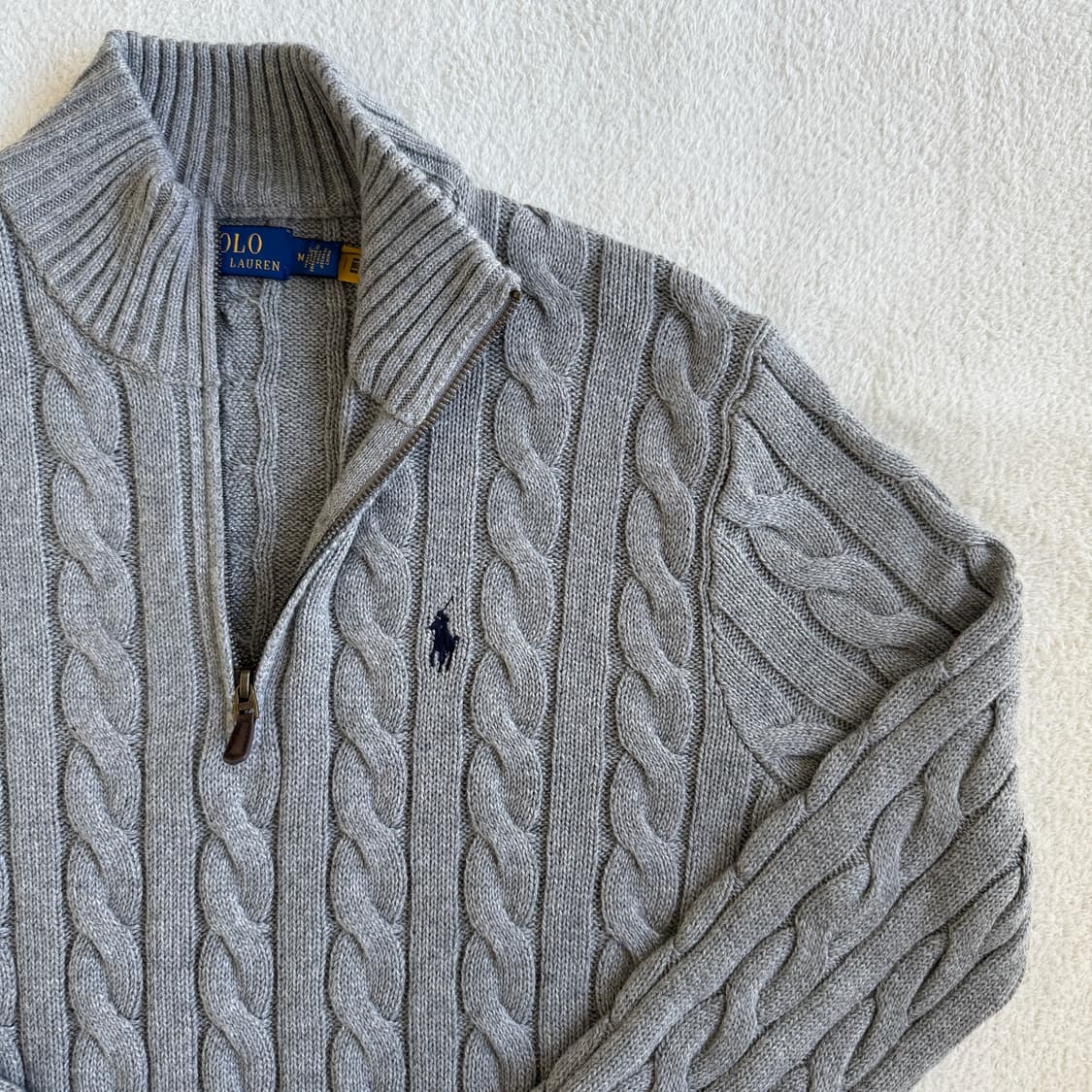 폴로랄프로렌 꽈배기 하프집업 니트 그레이 상품이미지2