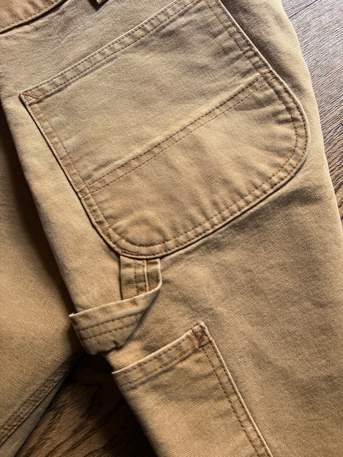 [34]칼하트 USA 빈티지 페이딩 브라운 싱글니 카펜터 워크 팬츠 상품이미지6