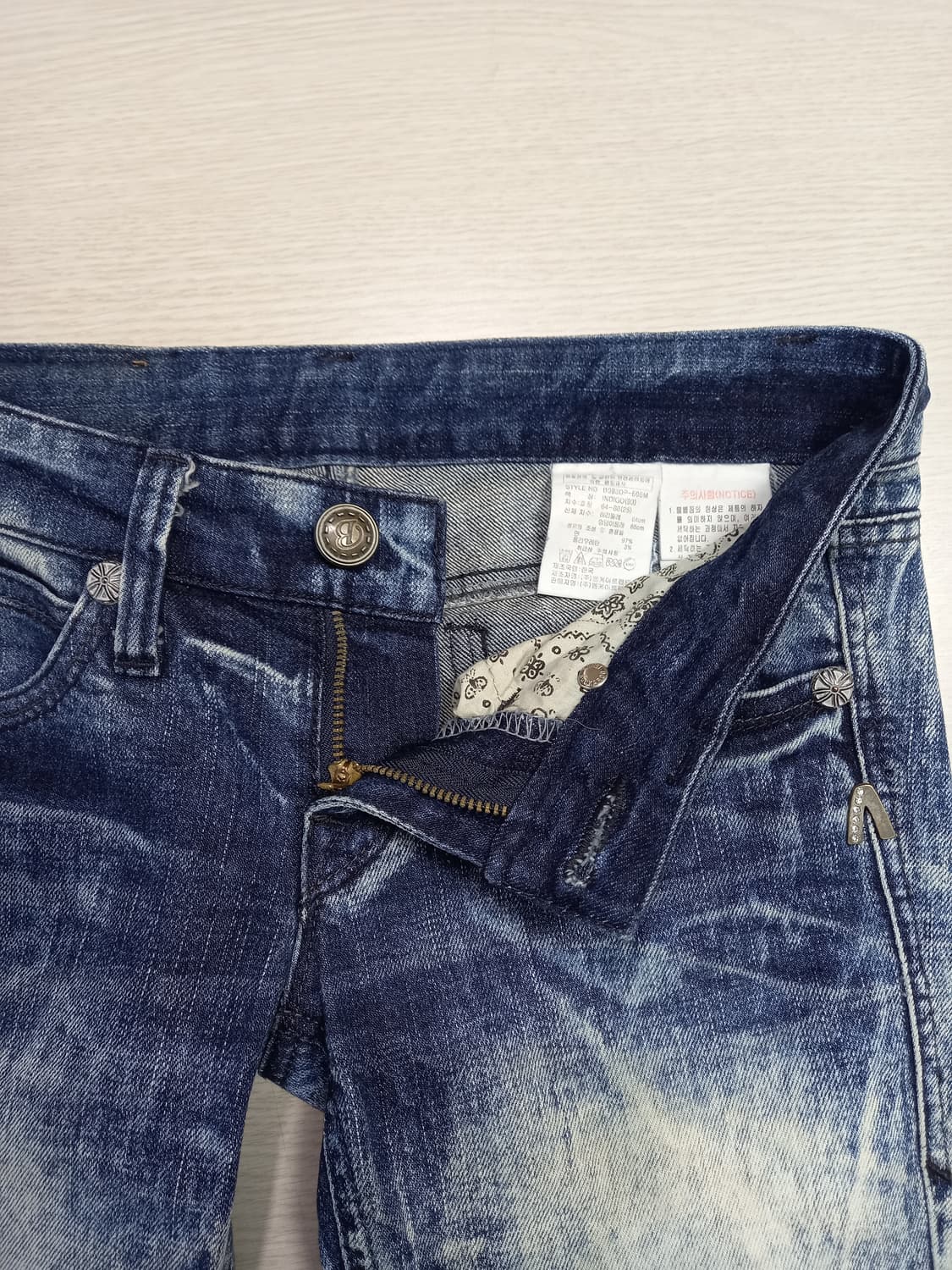 25 BUCKAROO 골반 워싱 스판 슬림일자진 25-300 상품이미지7