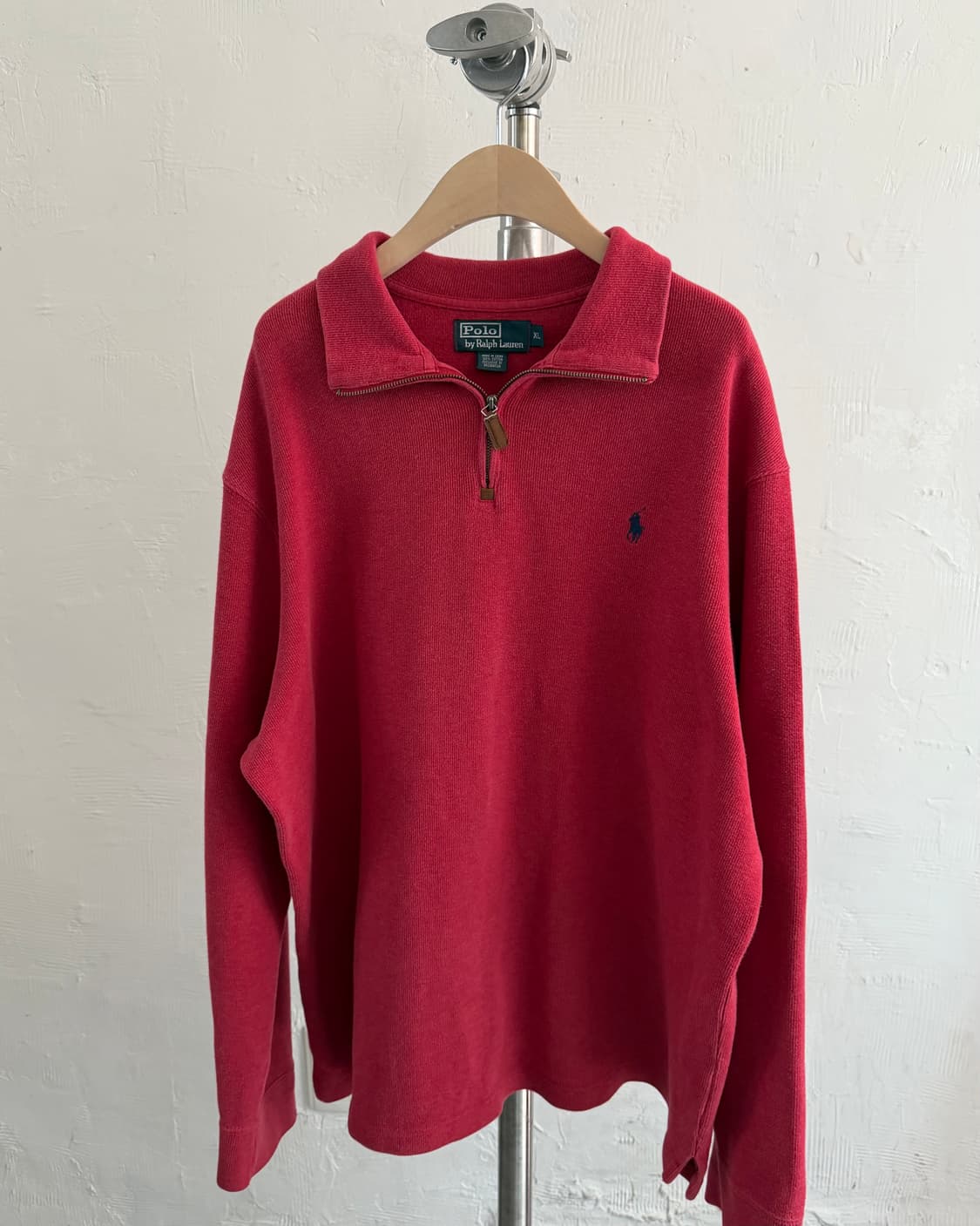  Polo 폴로 랄프로렌 코튼 코랄레드 하프집업  ﻿ 상품이미지3