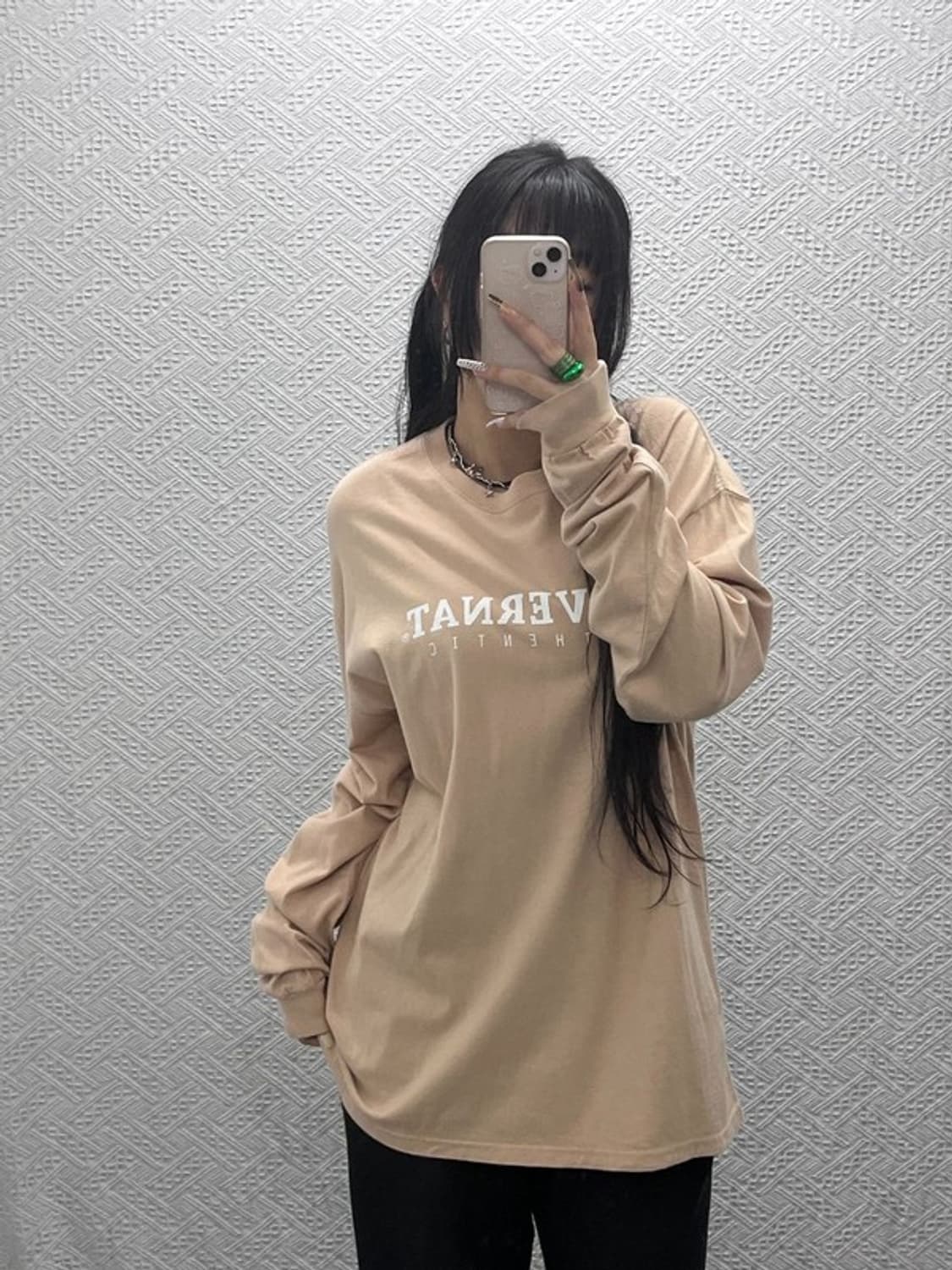 커버낫 캐주얼 빈티지 프린팅로고 롱슬리브 L C08045 상품이미지2