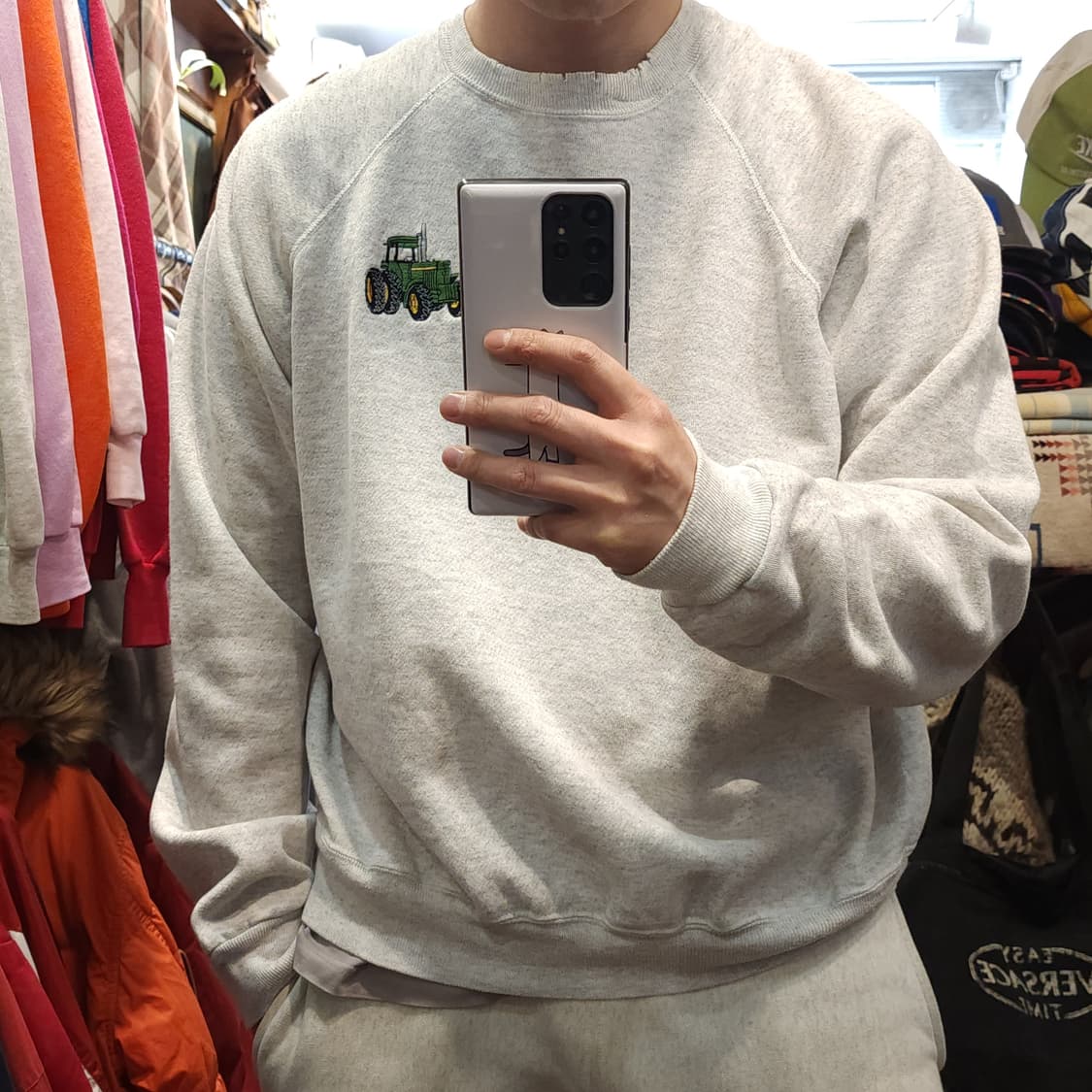 90s 헤인즈 빈티지 스웻셔츠 플레인 스웻셔츠 오트밀 화이트 xxl 상품이미지10