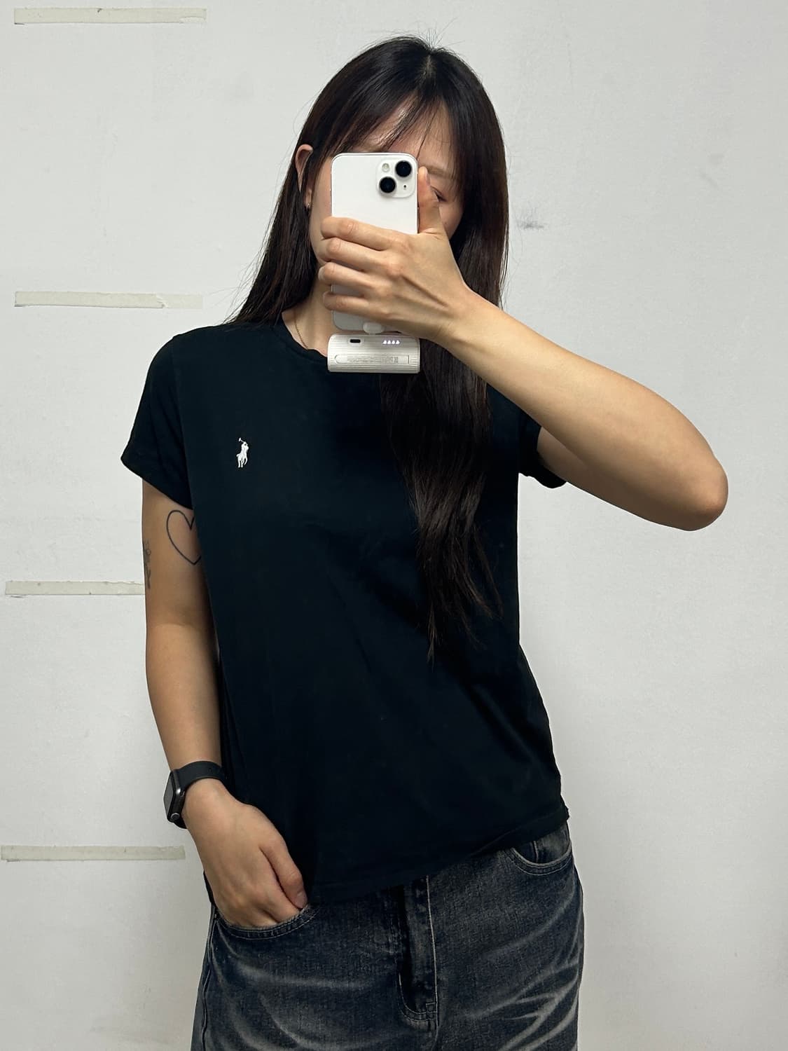 폴로 랄프로렌 포니로고 반팔 티셔츠 블랙 상품이미지2