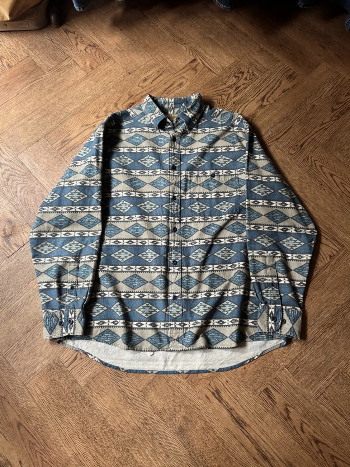 [L]USA 빈티지 아즈텍 패턴 샤모아 헌팅 셔츠 상품이미지1