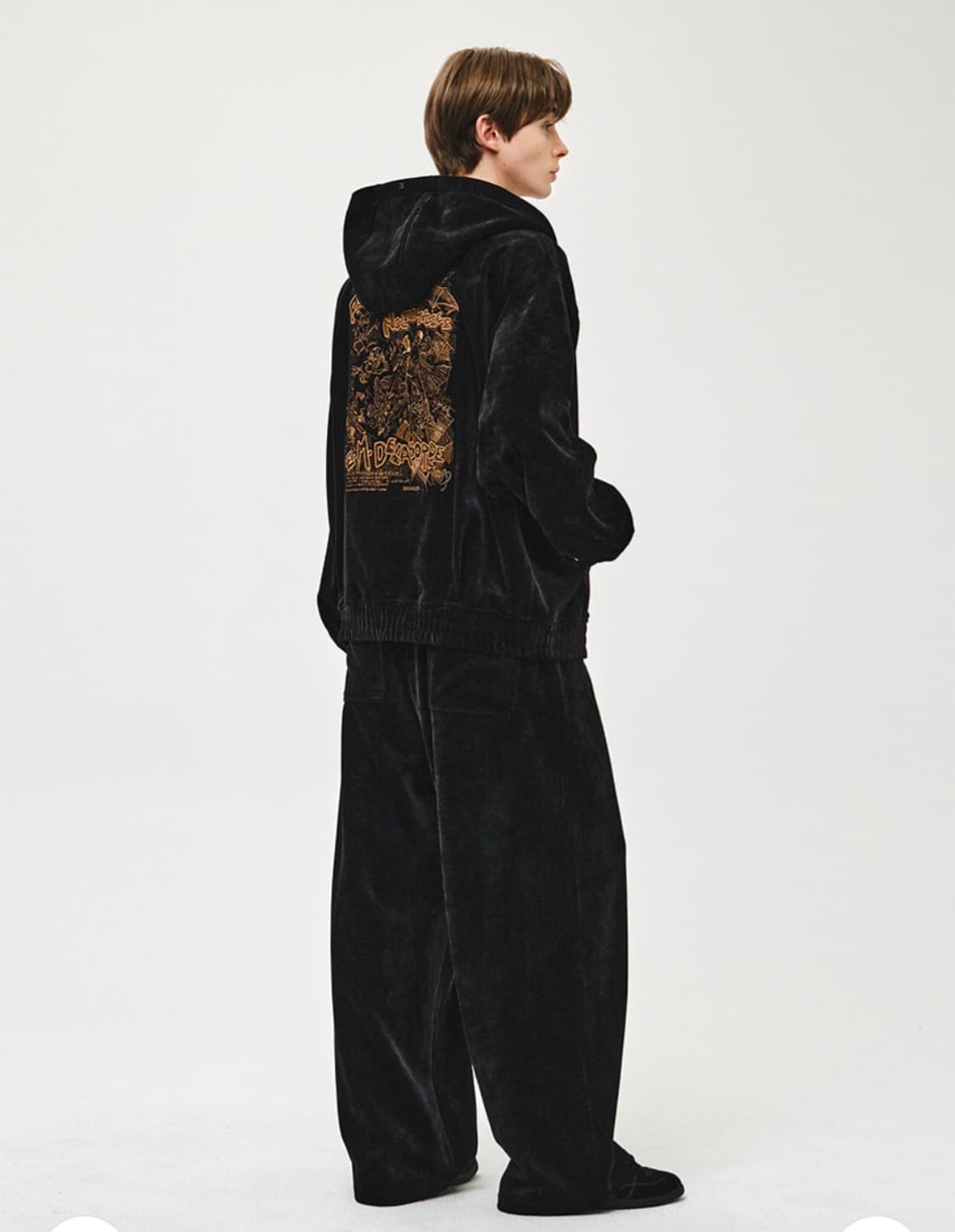 지오송지오 26SS 벨벳 자수 후드 집업 오버핏 105 상품이미지3