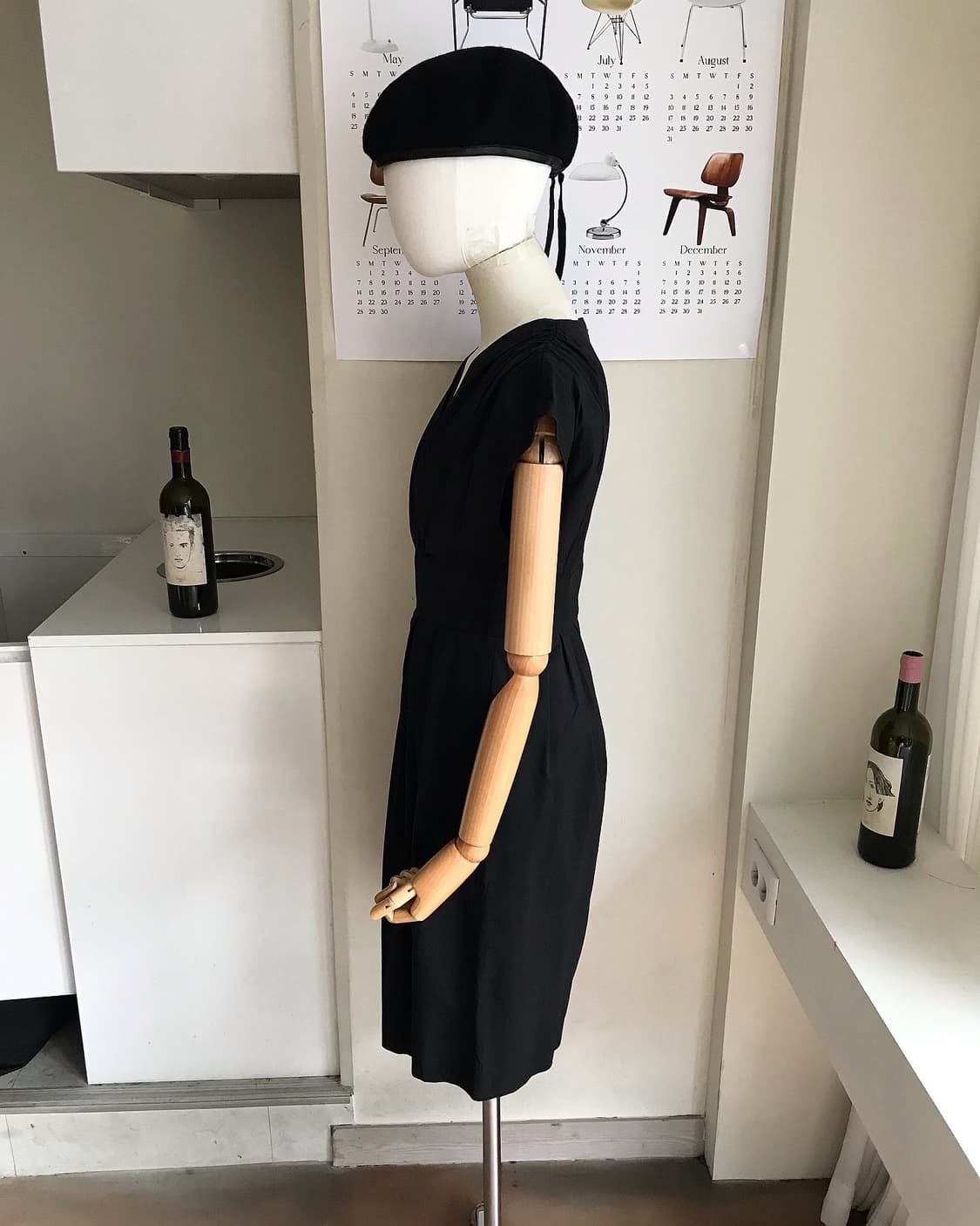 버버리 브이넥 랩 플리츠 캡슬리브 원피스 상품이미지3