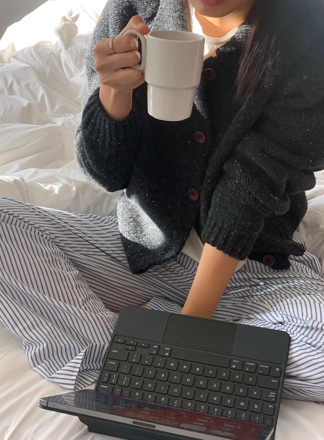 헤이그 오차드 가디건 차콜 상품이미지1