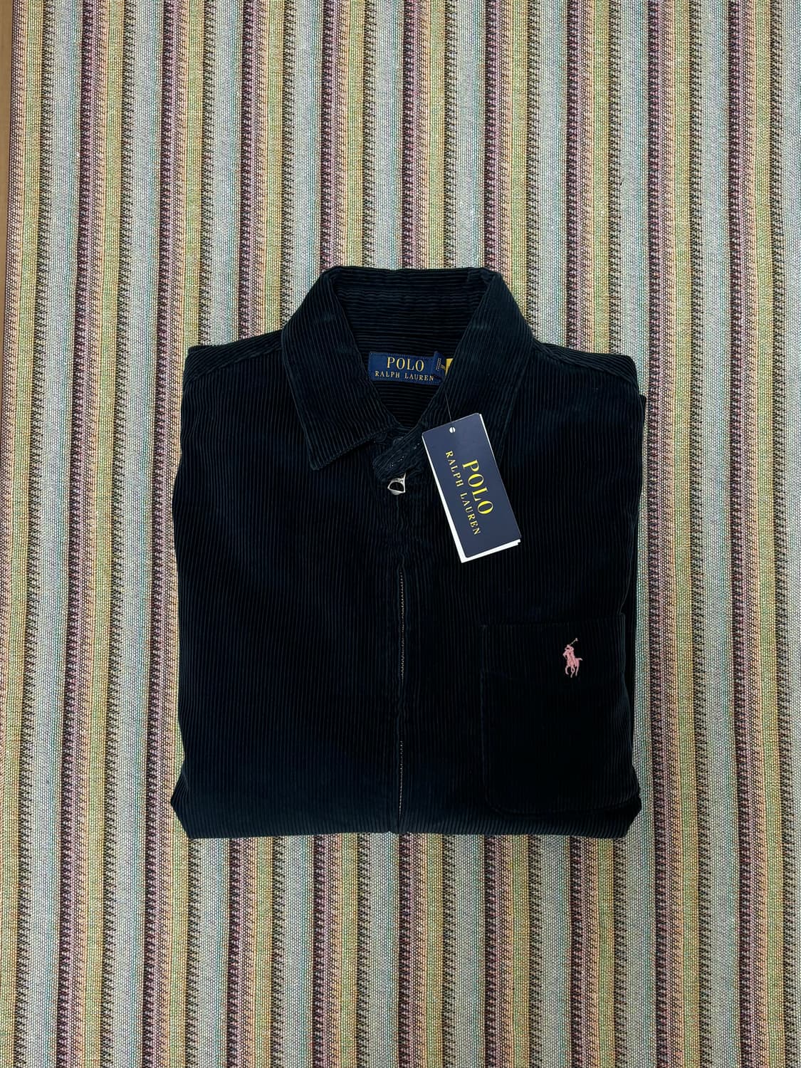 폴로 랄프로렌 코듀로이 집업 셔츠 자켓 네이비 s 상품이미지1