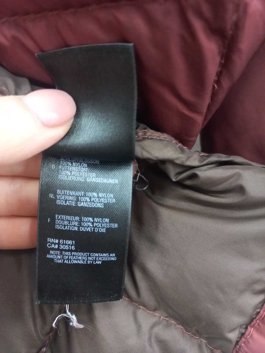 노스페이스 여성 구스600버건디 패딩 XS(여85) 상품이미지1