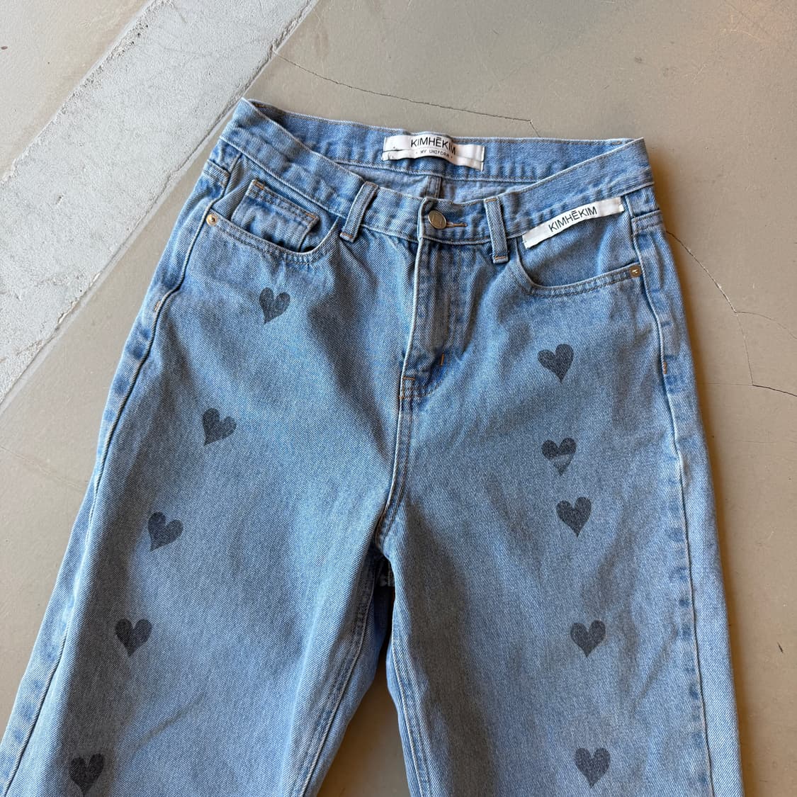 메종 김해김 하트 프린트 플레어 데님 팬츠 상품이미지2