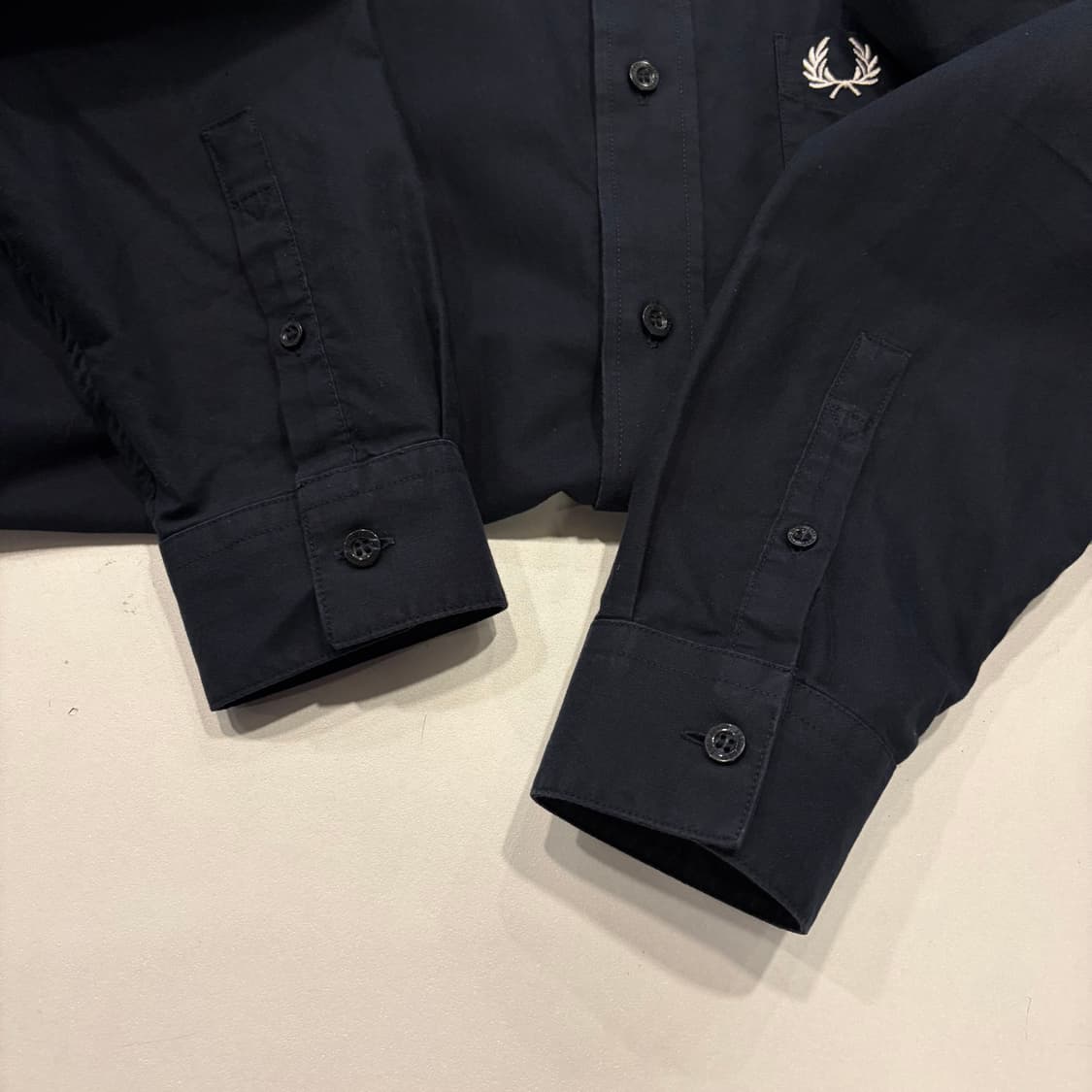 [L] 프레드페리 블랙 셔츠 긴팔 수입택 D811 상품이미지5