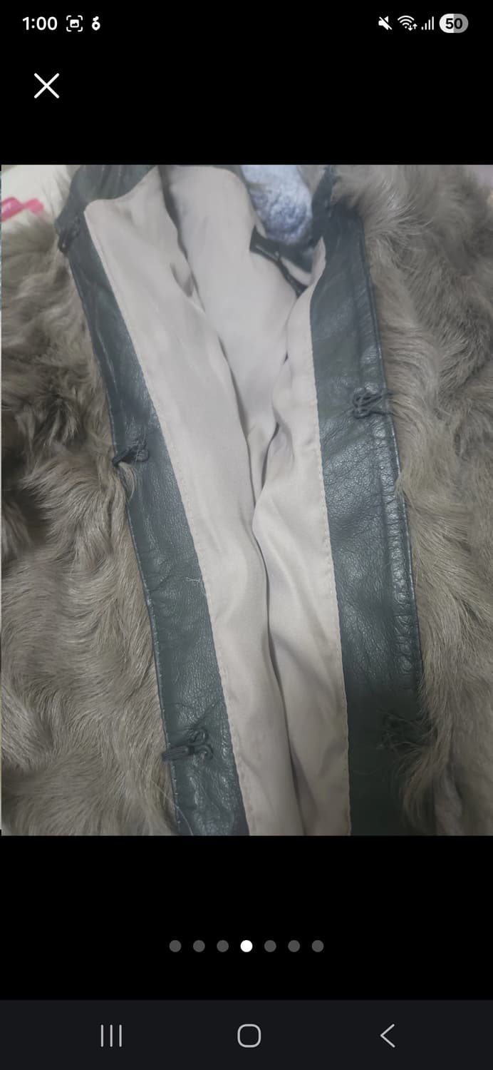 ZARA WOMAN 새끼양가죽 100% 롱 퍼코트M사이즈  상품이미지4