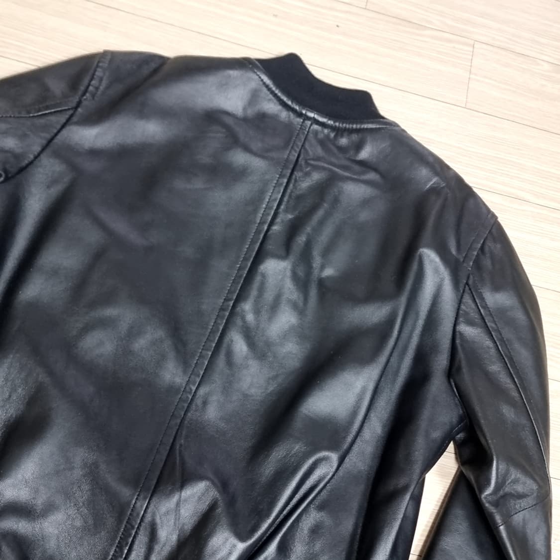 헤스티지 블랙 양가죽 레더 봄버 자켓(95) 상품이미지9
