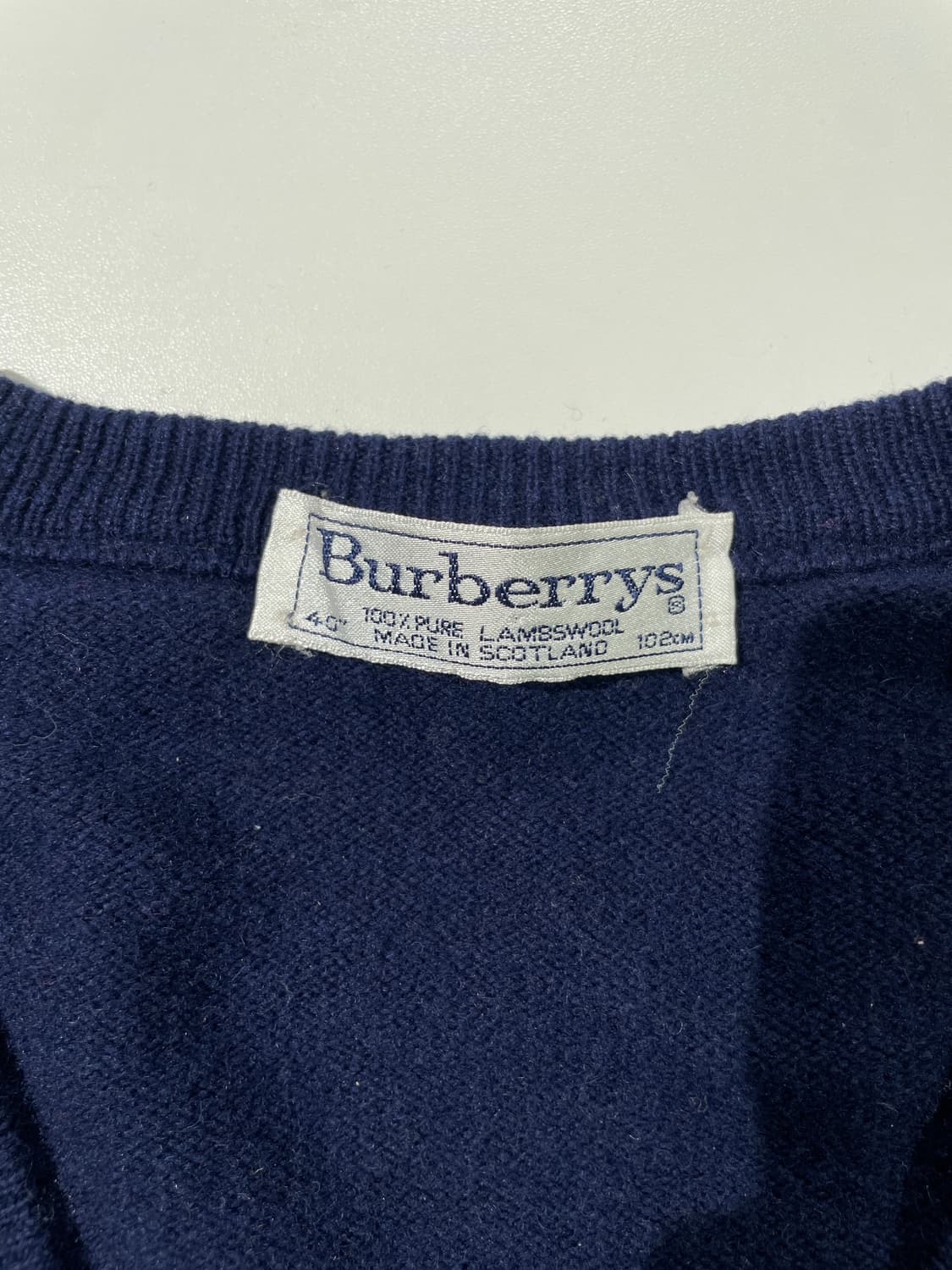 버버리 네이비 기마로고 V넥 울 니트 상품이미지7