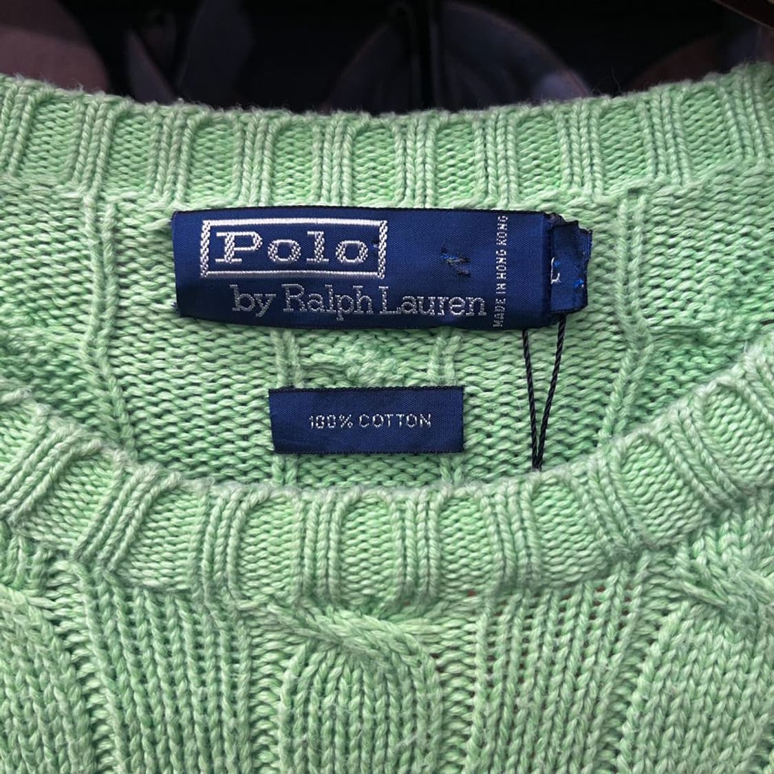 폴로 랄프로렌 포니 로고 꽈배기 니트 스웨터 그린 상품이미지5