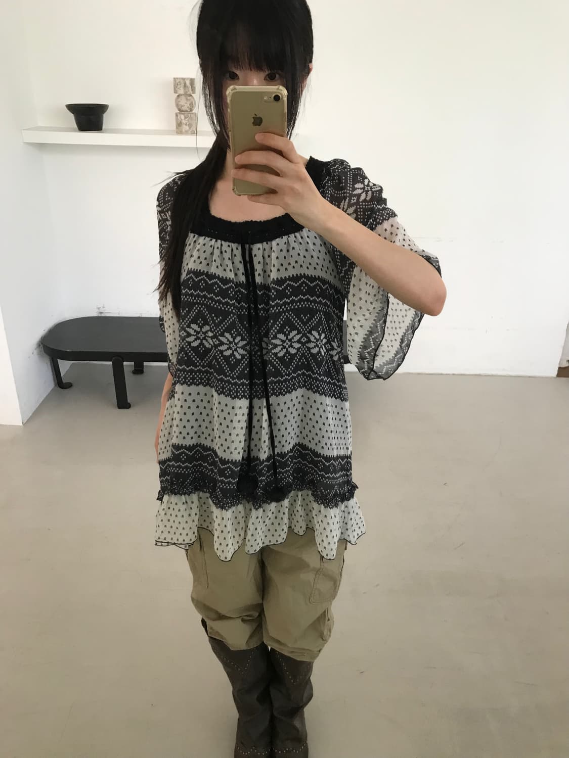 vintage pattern blouse 상품이미지2