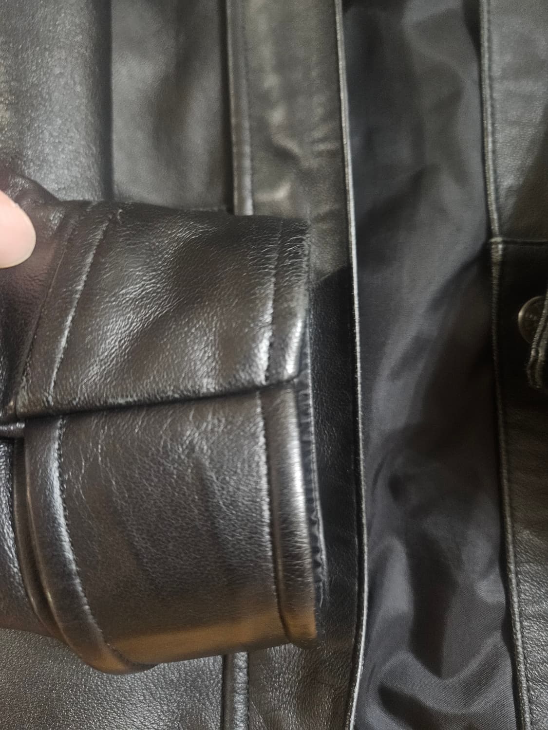 슈프림  노스페이스 레더 자켓 블랙 XL 상품이미지2