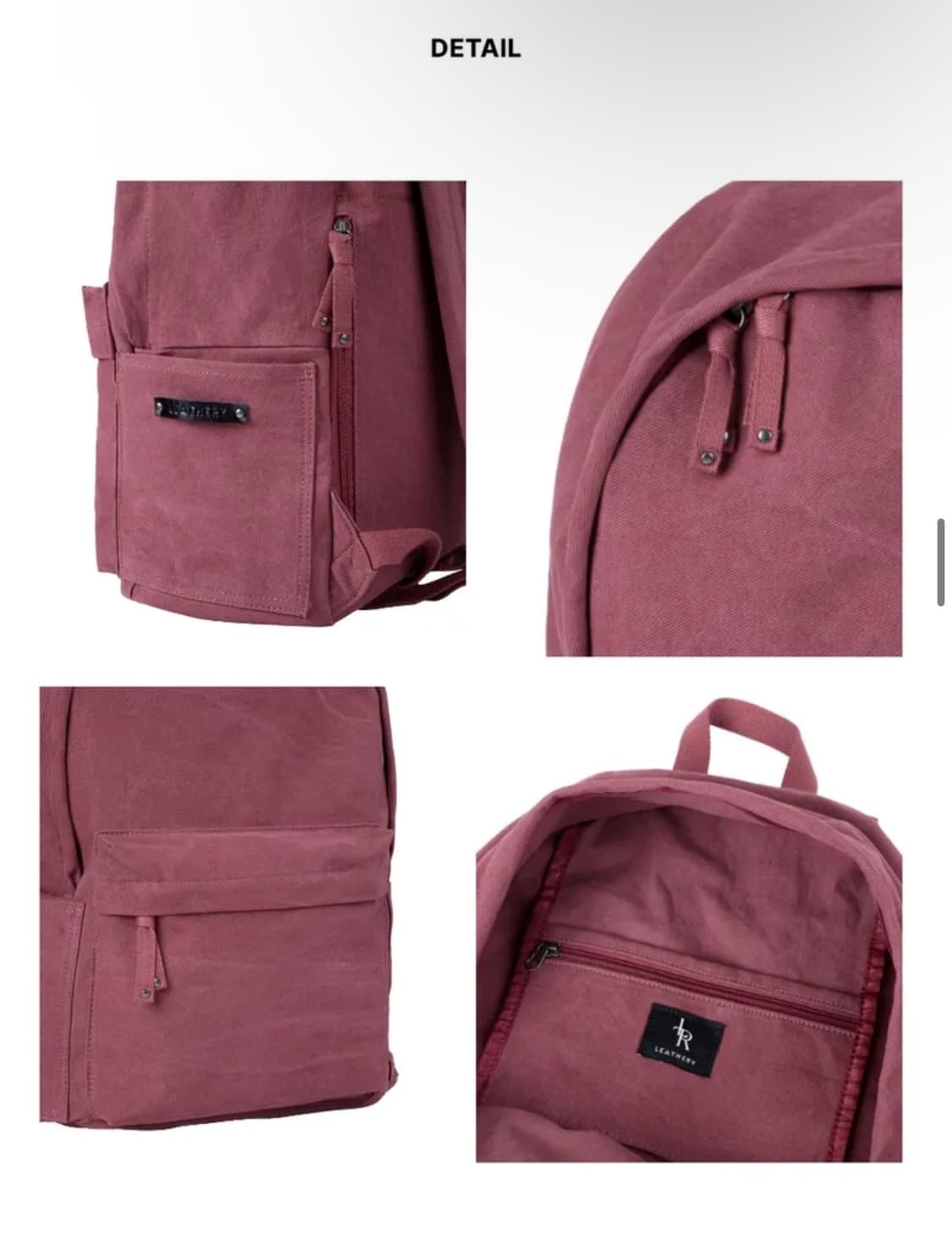 레더리 바시티 코튼 백팩 [PINK] 판매 상품이미지6