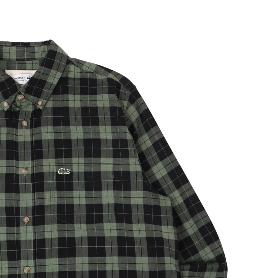 라코스테 그린 타탄 체크 레귤러핏 셔츠 상품이미지3