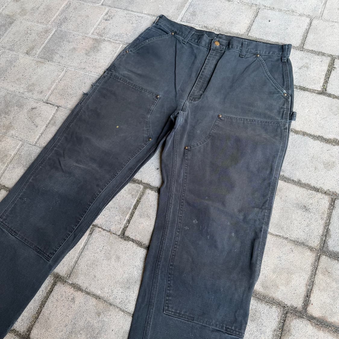 USA 칼하트 B01 BLK 더블니 블랙 카펜터 워크 팬츠 상품이미지4