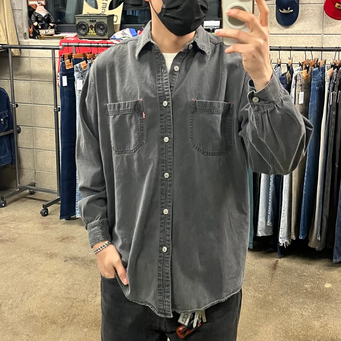 90s 리바이스 블랙 코튼 셔츠 (105) 상품이미지1