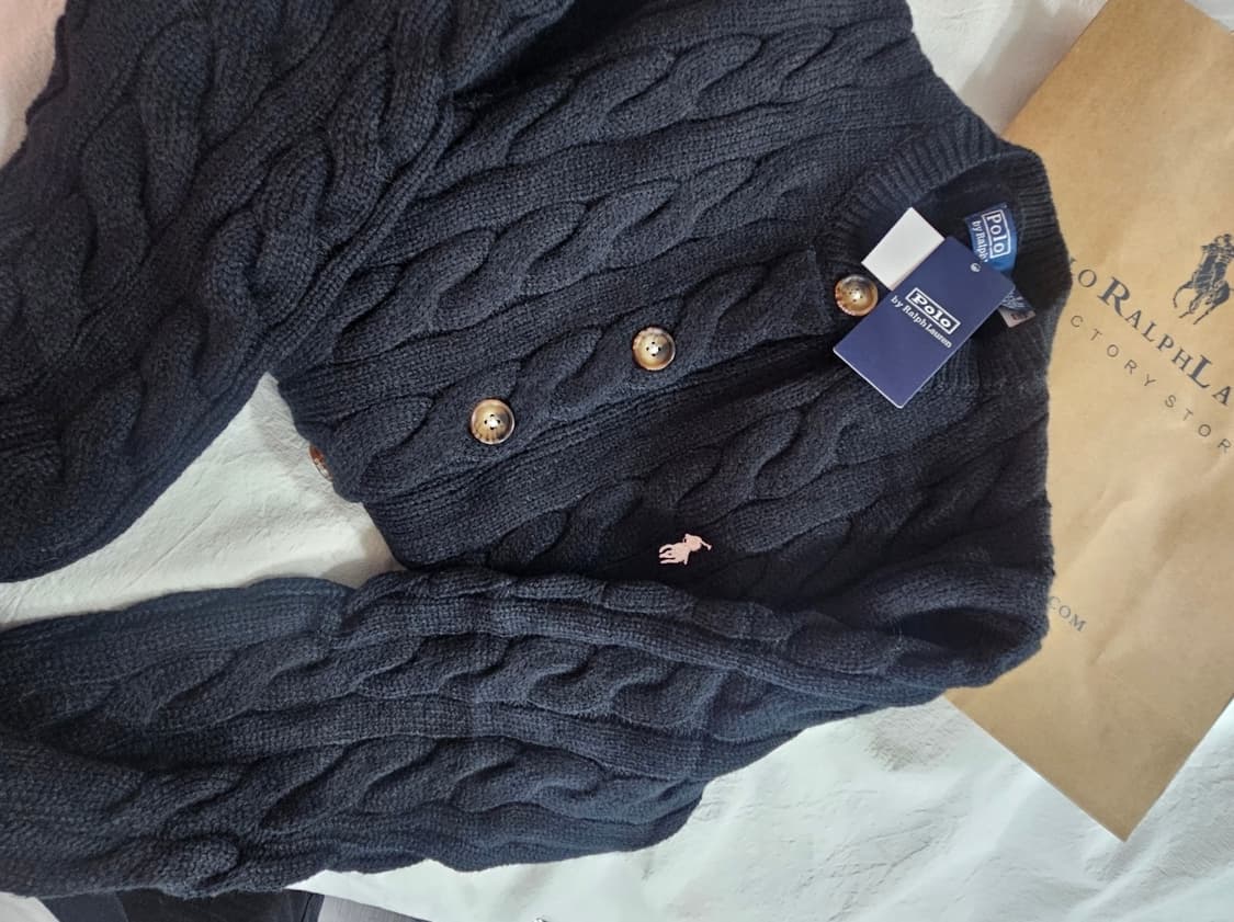 폴로 여성용 울 케이블 가디건 새상품 (M,L사이즈) 상품이미지3