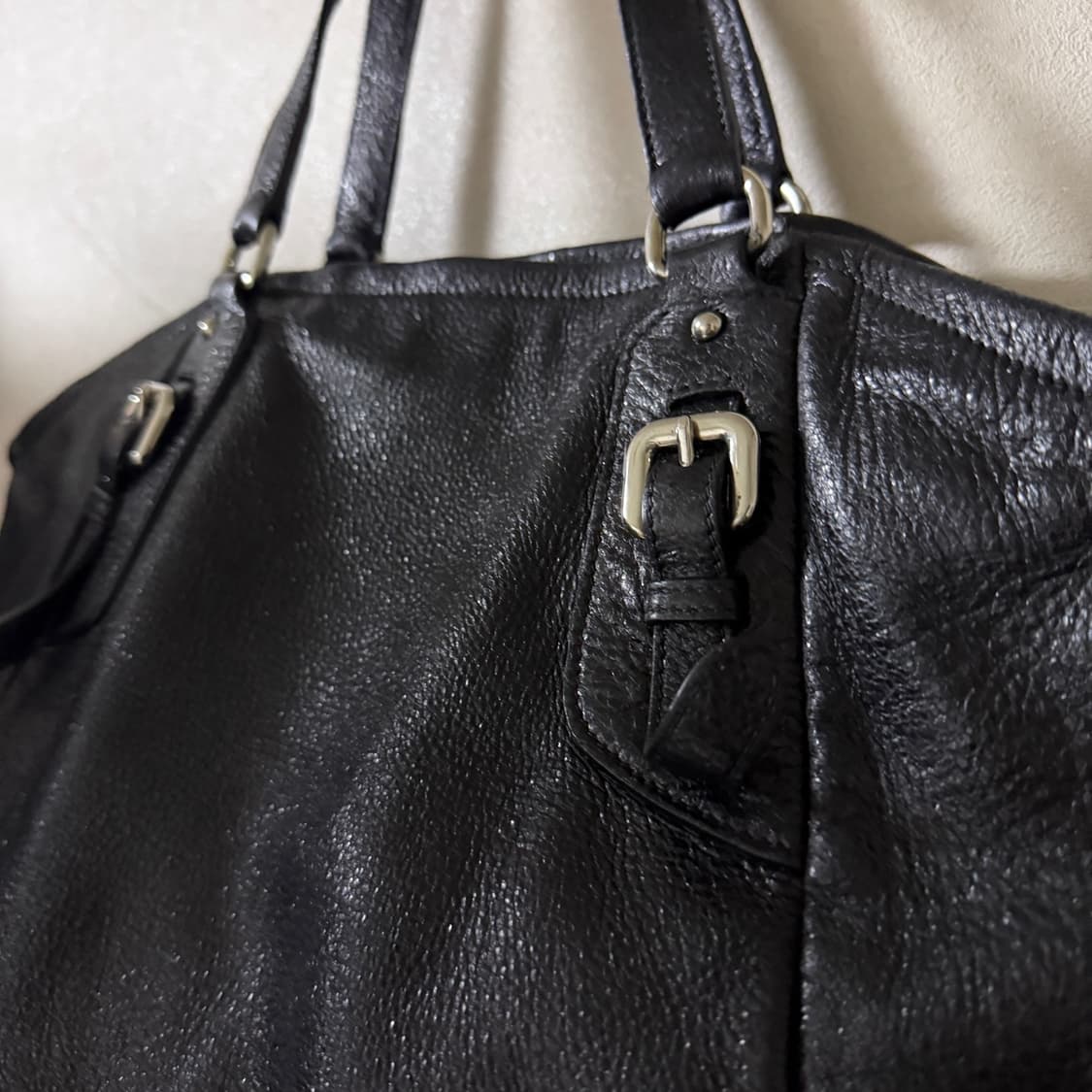 프라다 은장 레더 블랙 숄더&토트백 상품이미지5