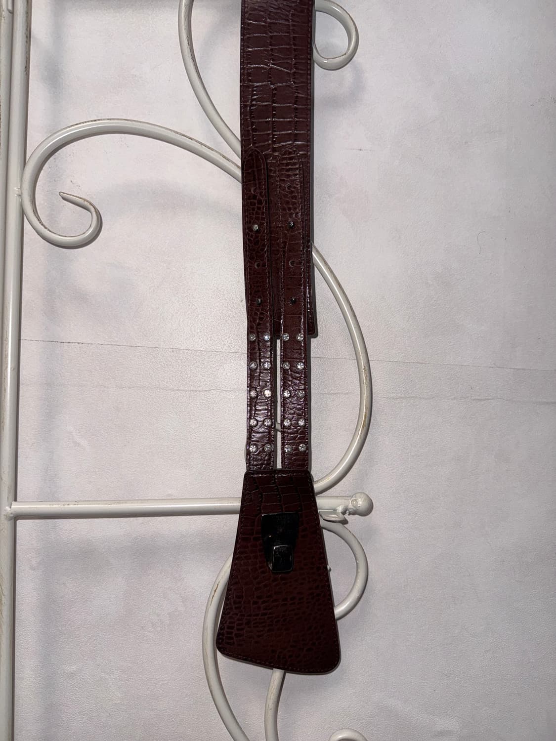 Brown double strap cubic hook belt  상품이미지6