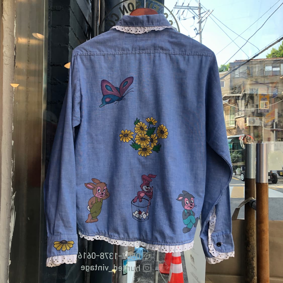 70s Sears chambray shirt-S 상품이미지10