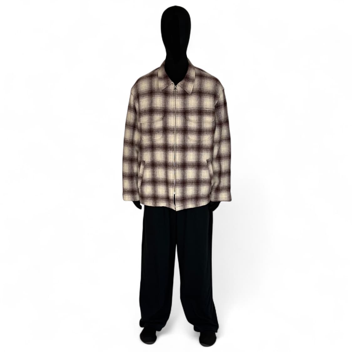 비핫 be hot 헤비 울 투 포켓 체크 자켓 상품이미지1