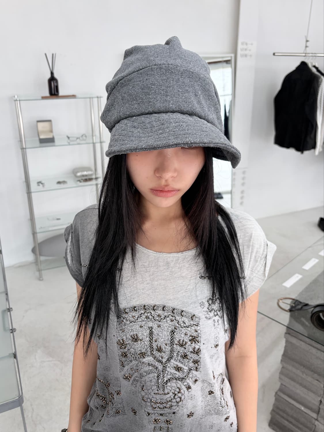 빈티지 플리츠 크로켓 캡 상품이미지2