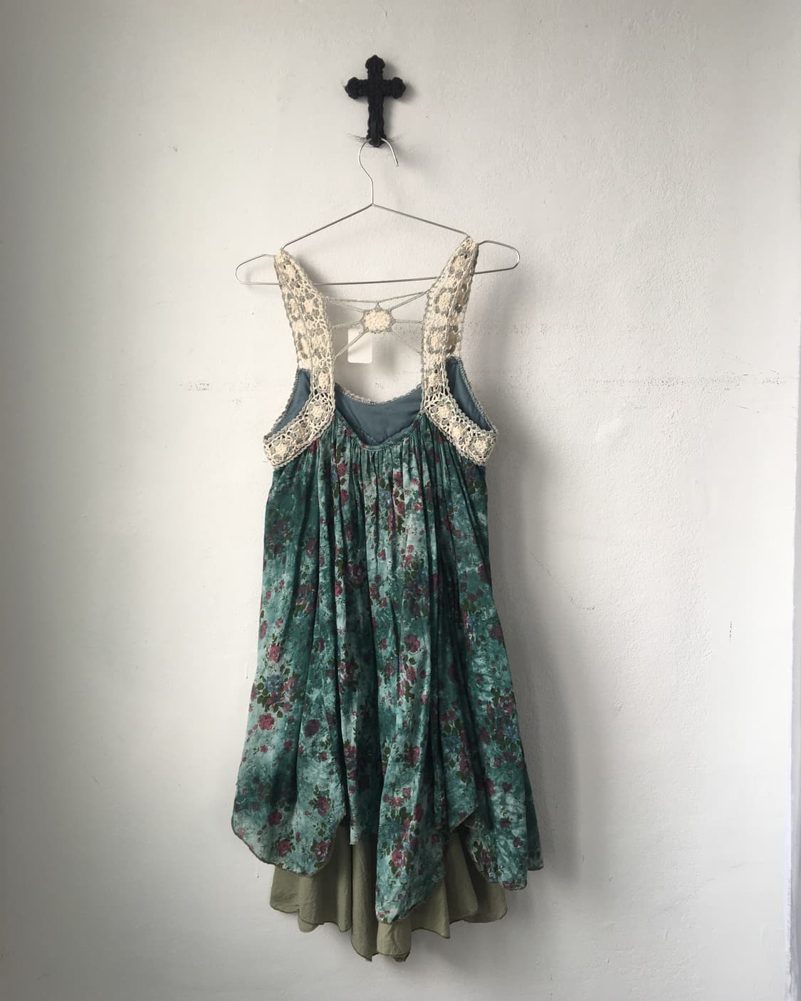 Crochet trimming unbalanced sleeveless o 상품이미지3