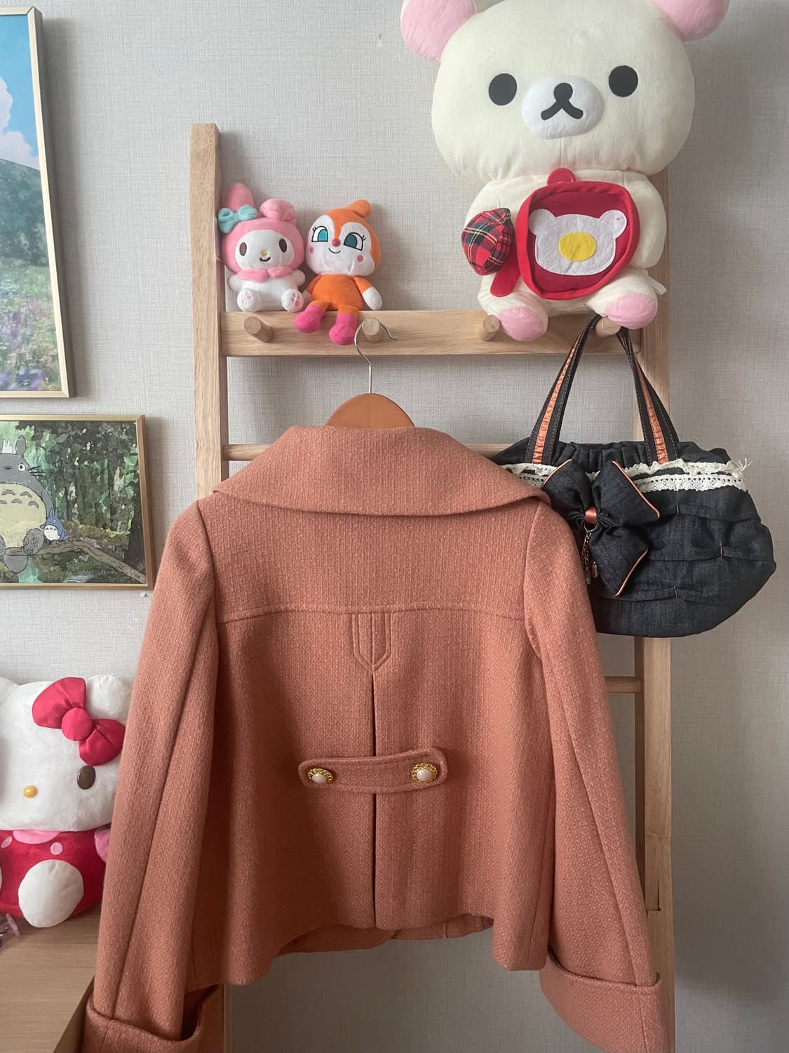 모리걸 빈티지 핑크베이지 러블리 숏코트 💗🤍 상품이미지4