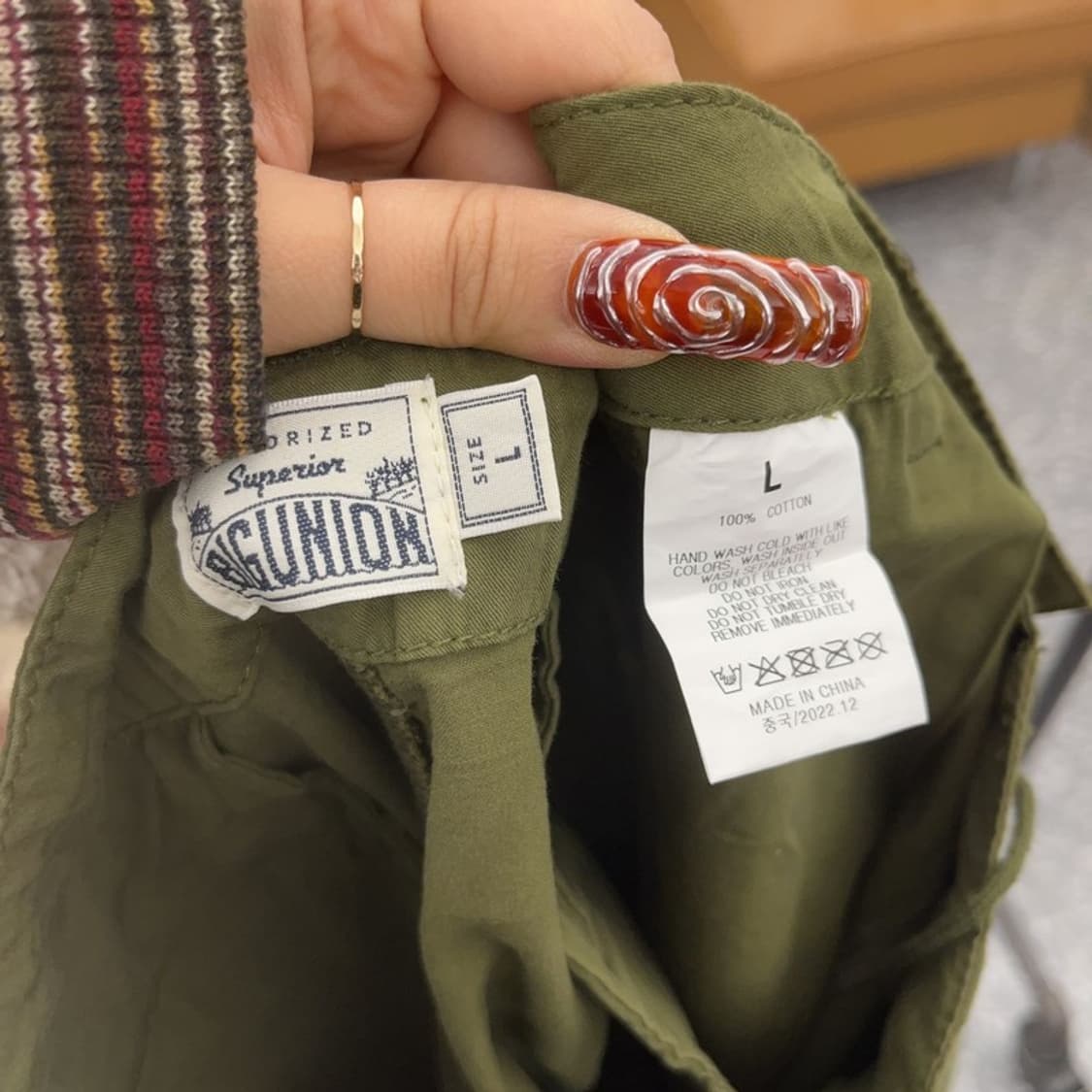 빅유니온 빈티지 힙합 오버사이즈 와이드 카고 팬츠 L C09480 상품이미지5