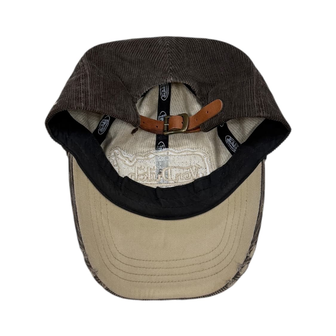 본더치 빈티지 Y2K 코듀로이 데미지 펑크 볼캡 모자 브라운 상품이미지3