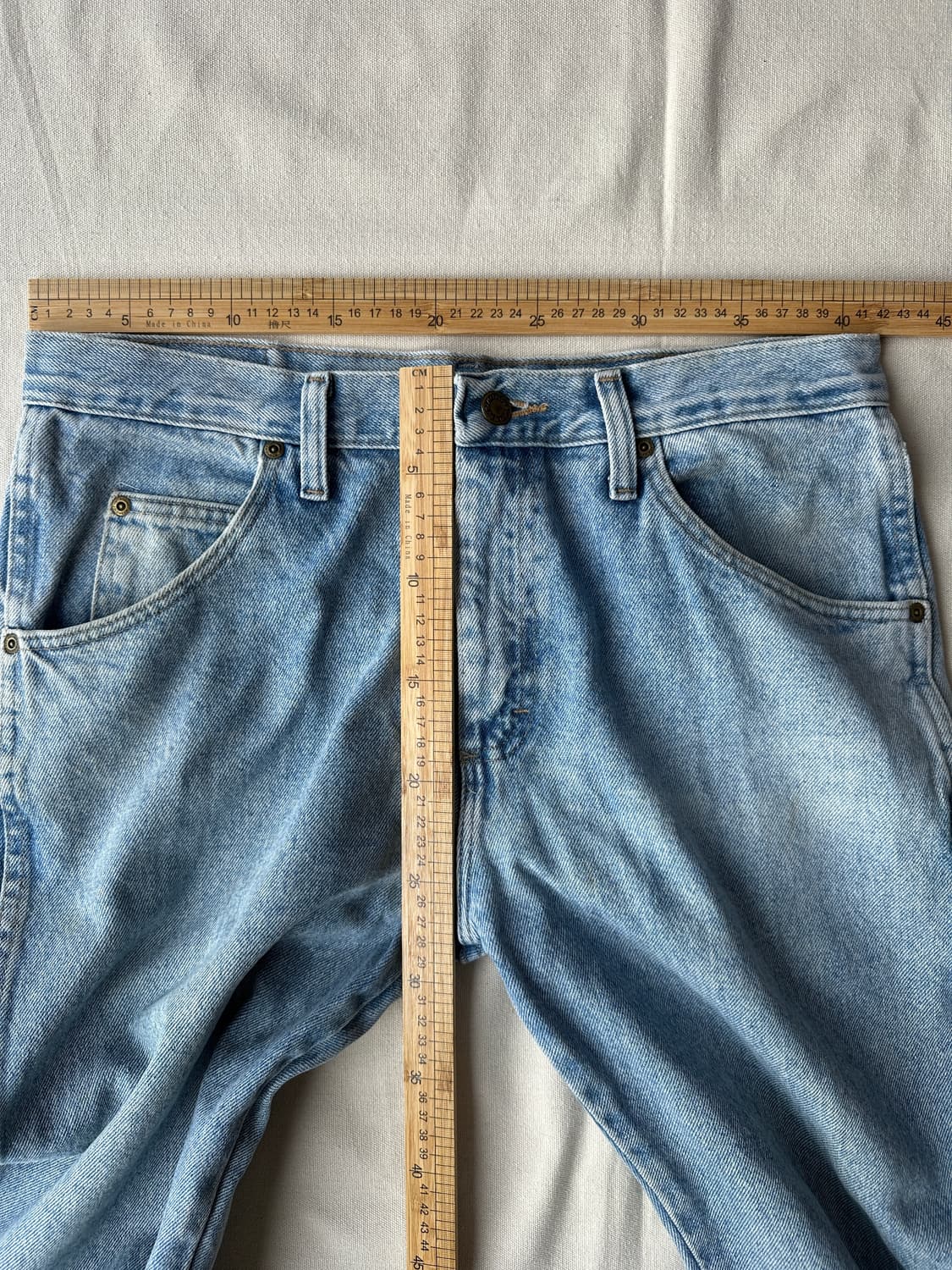 랭글러 어센틱 레귤러핏 연청 데님팬츠 32 상품이미지9