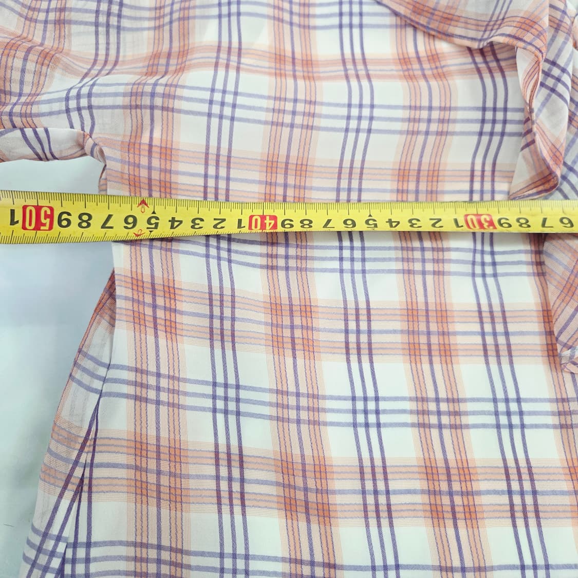 잇미샤 정품 프릴 넥 체크 블라우스, 소매 레이스 자수 포인트 상품이미지7