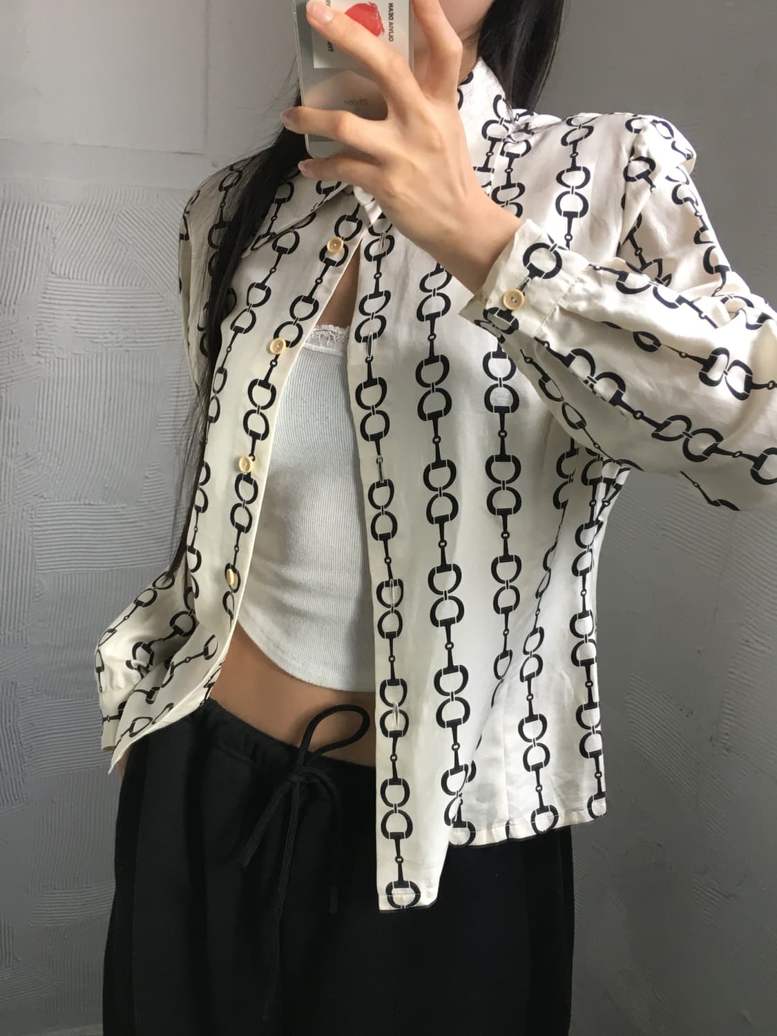 Celine 올드 셀린느 체인 패턴 블라우스 상품이미지3