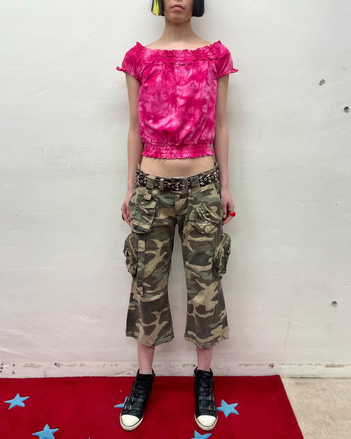 Pink Tie-tie Shirring T-Shirt  상품이미지3
