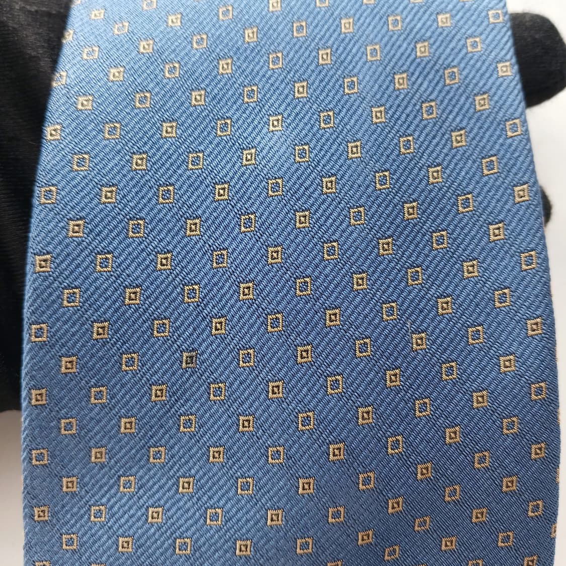 듀퐁 실크 블루 다이아몬드 패턴 넥타이 8.6cm A등급 A18791
 상품이미지7