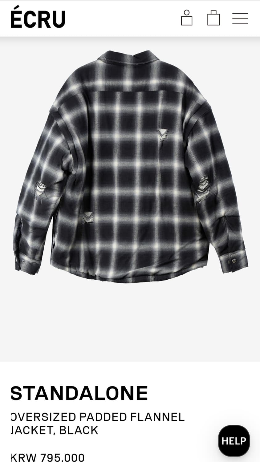 스탠드얼론 오버싸이즈 패디드 플란넬 재킷 상품이미지6