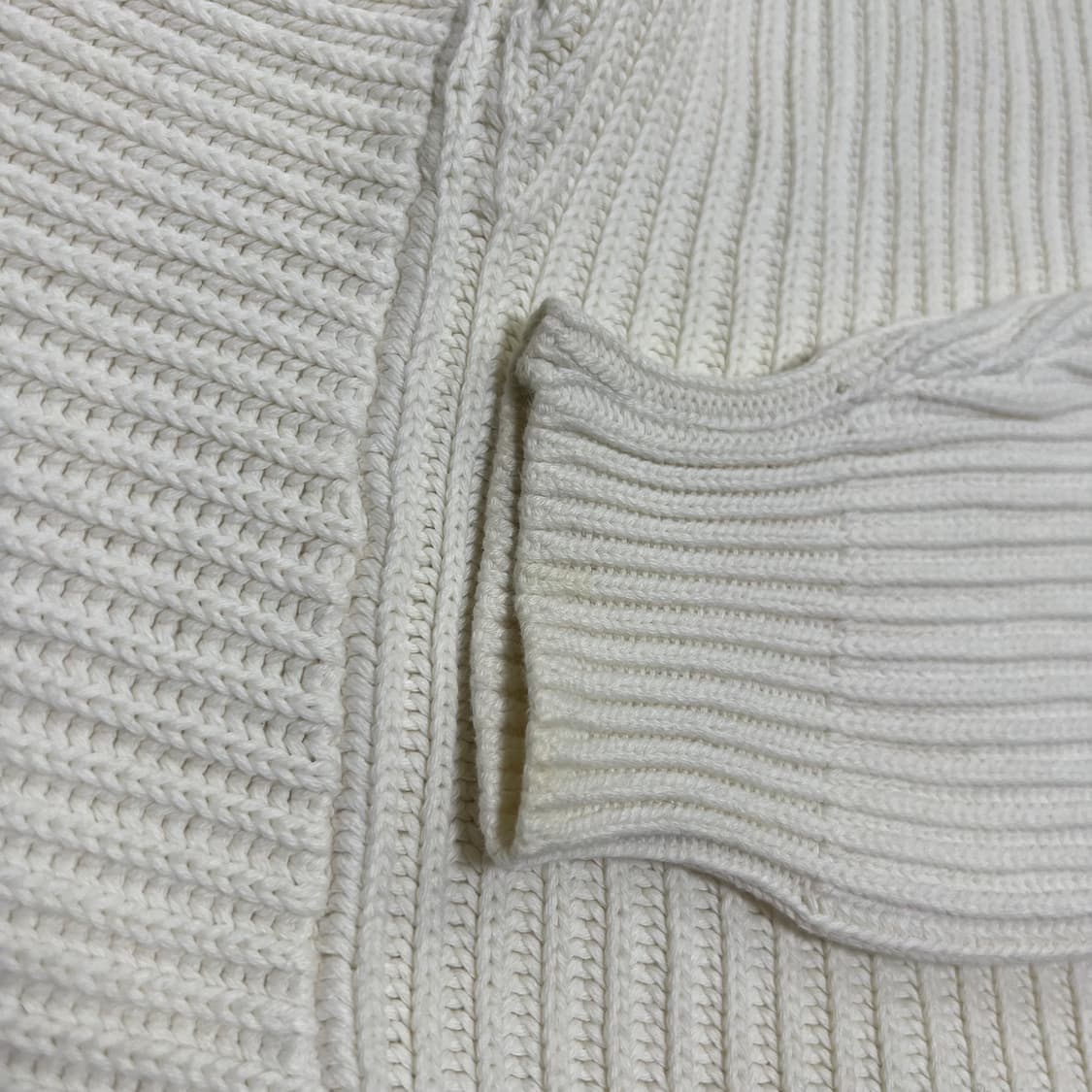 Zara Man 긴팔 라운드 니트 화이트 남(L) 상품이미지5