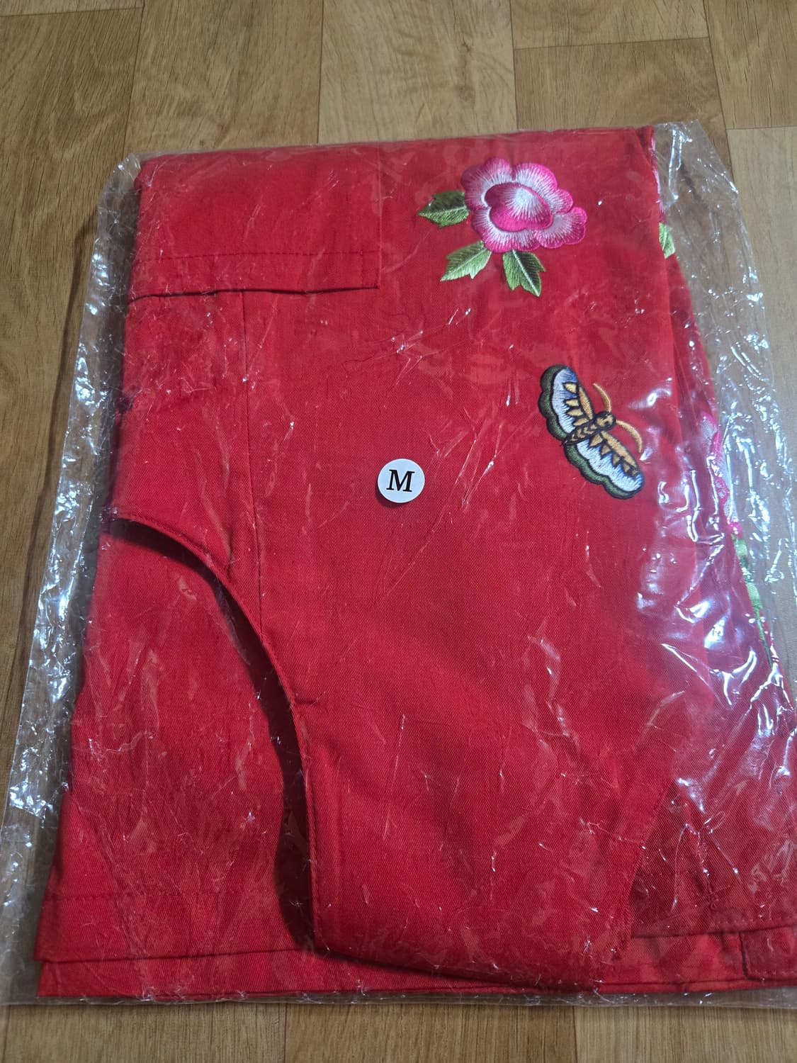 아시아나항공 승무원용 레드 꽃자수 앞치마 (새상품) 상품이미지5