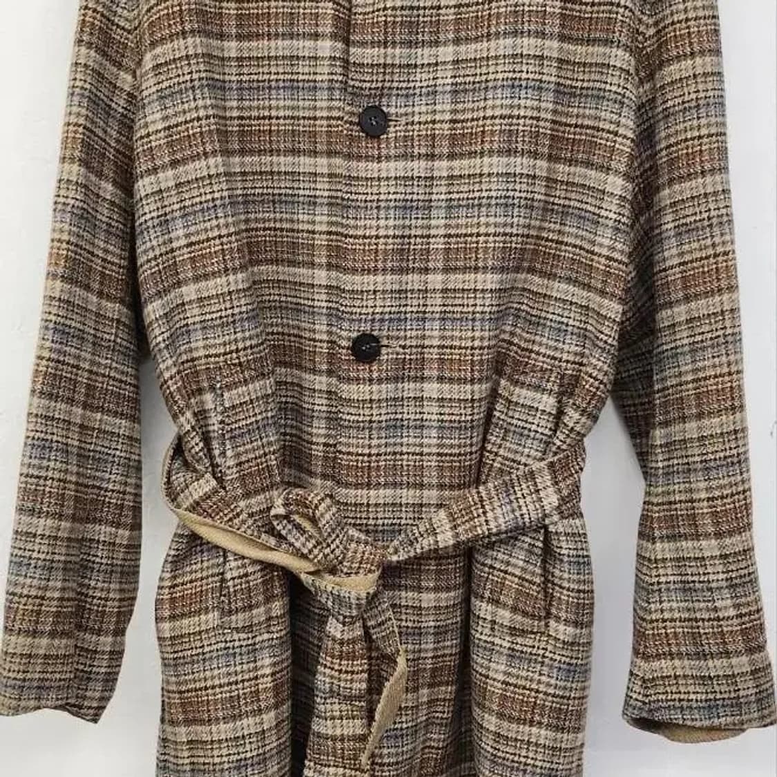 지이크 체크 모직 코트  상품이미지4