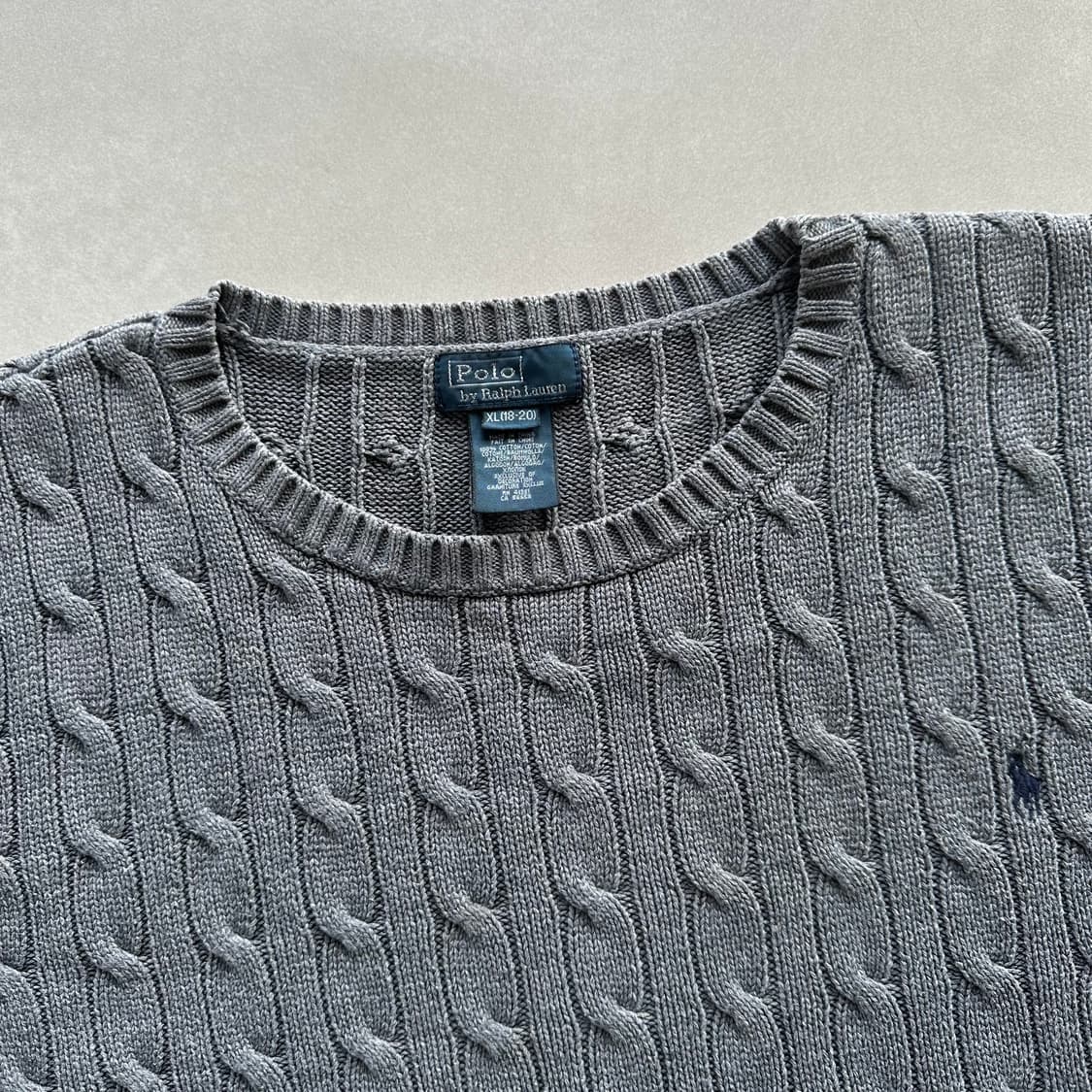 [L-XL]폴로 랄프로렌 그레이 케이블 니트 스웨터 상품이미지7