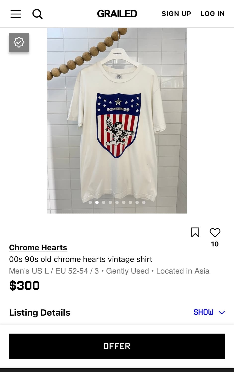 급전 Chrome Hearts  USA skull T-shirt 상품이미지4