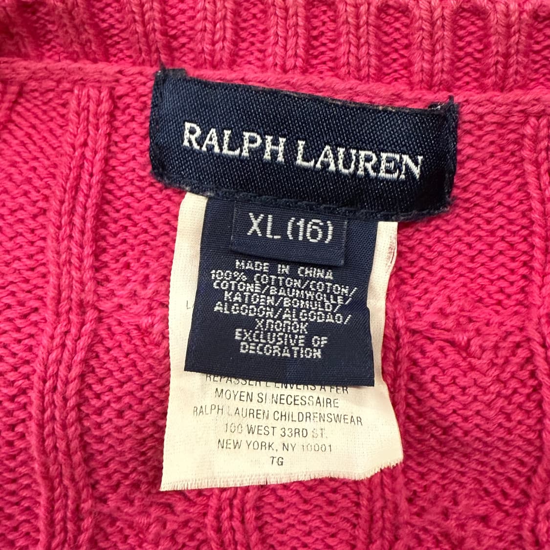 폴로 랄프로렌 핫핑크 꽈배기 니트 가디건 상품이미지5