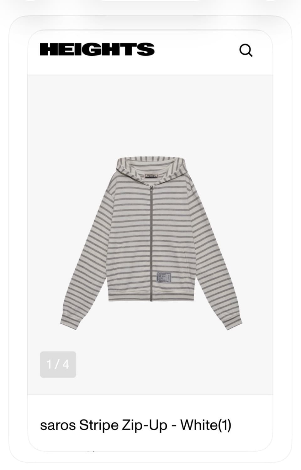 SAROS 사로스 스트라이프 후드 집업 화이트 상품이미지1