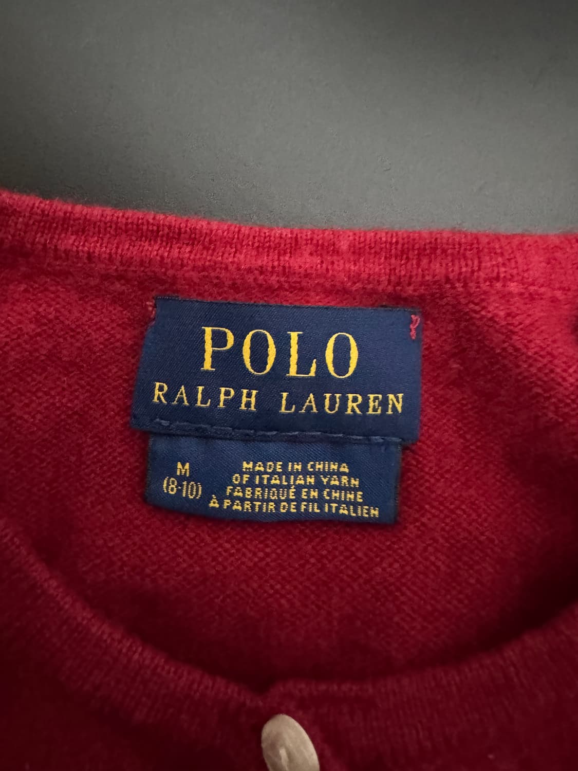 폴로 랄프로렌 키즈 RL 로고 양모 가디건 140 상품이미지3